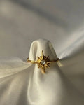 Bague étoile à huit branches avec strass