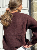 Pull en maille marron