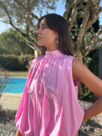 blouse dos nus rose