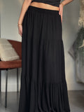 Jupe longue en coton noire