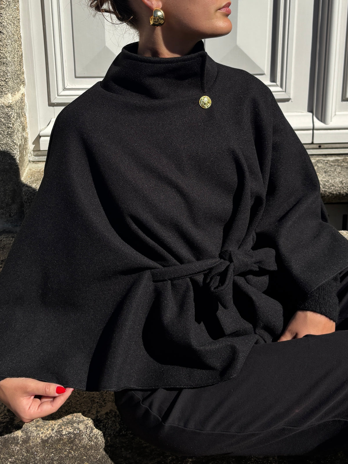 Veste cape noire