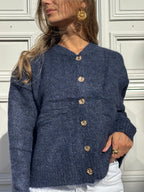 Pull bleu pailleté