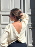 Pull beige dos croisé