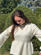 Pull beige évasé