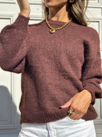 Pull en maille marron