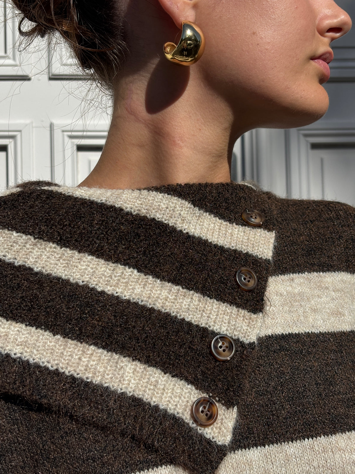 Pull en maille rayée