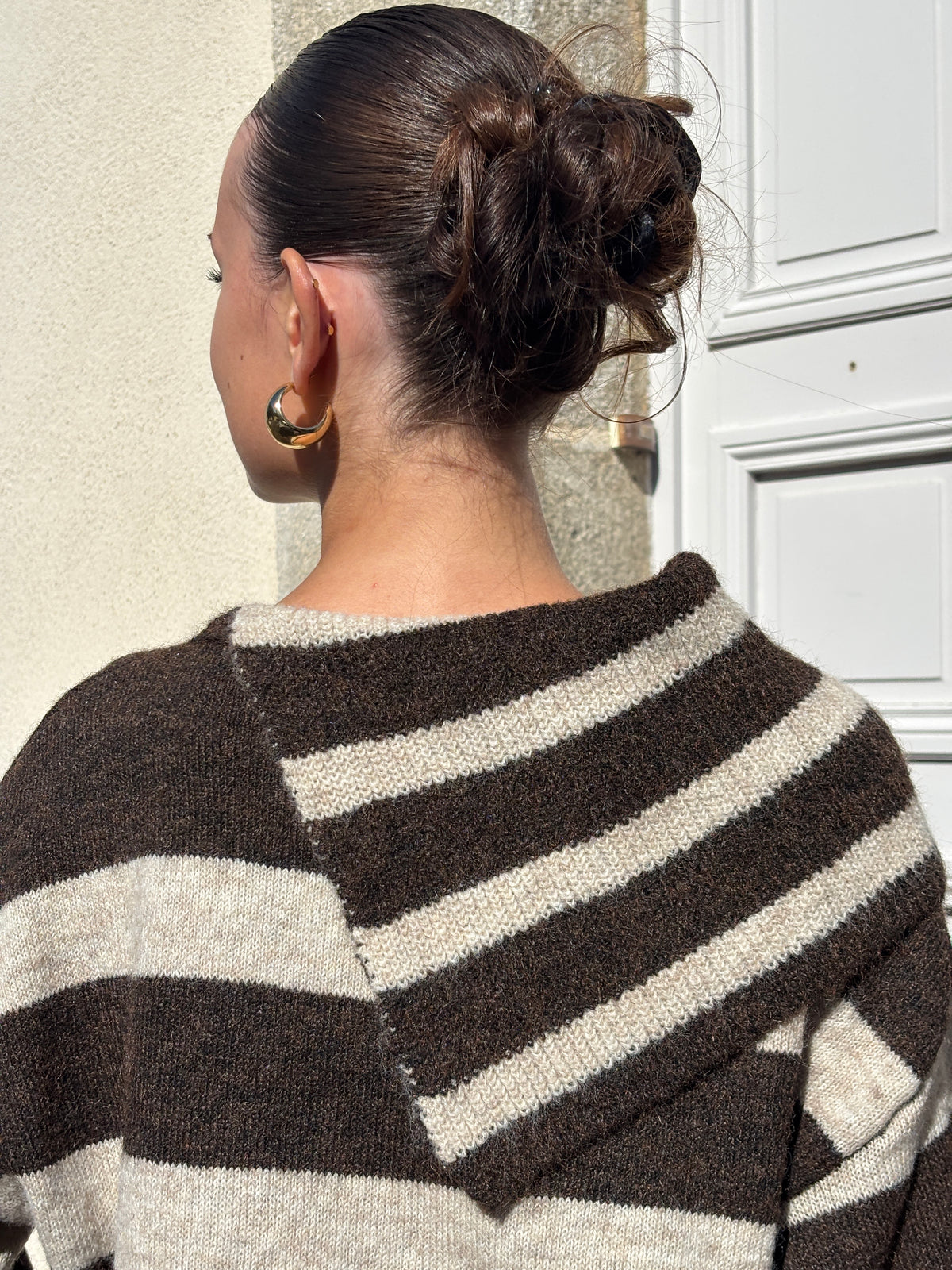 Pull en maille rayée