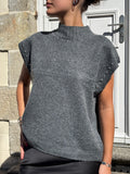 Pull sans manches gris