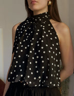 Top à pois avec noeud